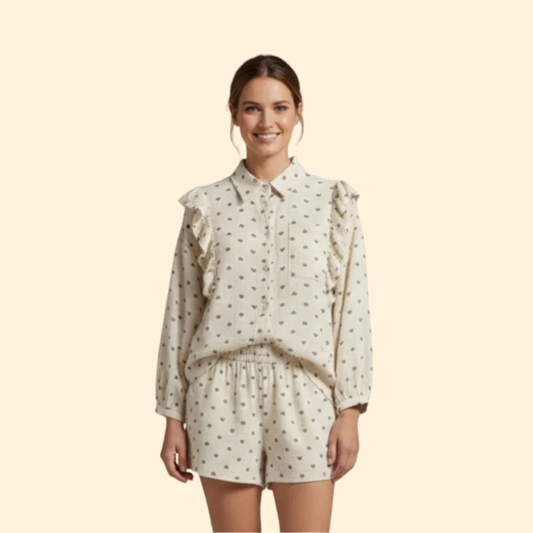 Women’s Shirt Dress with Ruffle Details - Image 2