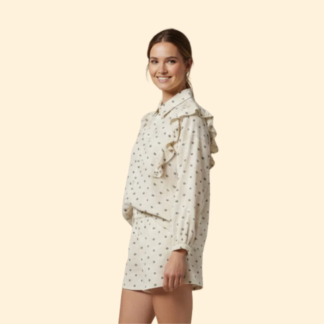 Women’s Shirt Dress with Ruffle Details - Image 3