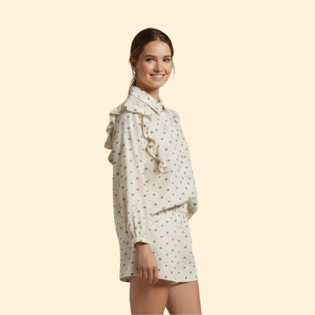 Women’s Shirt Dress with Ruffle Details - Image 4