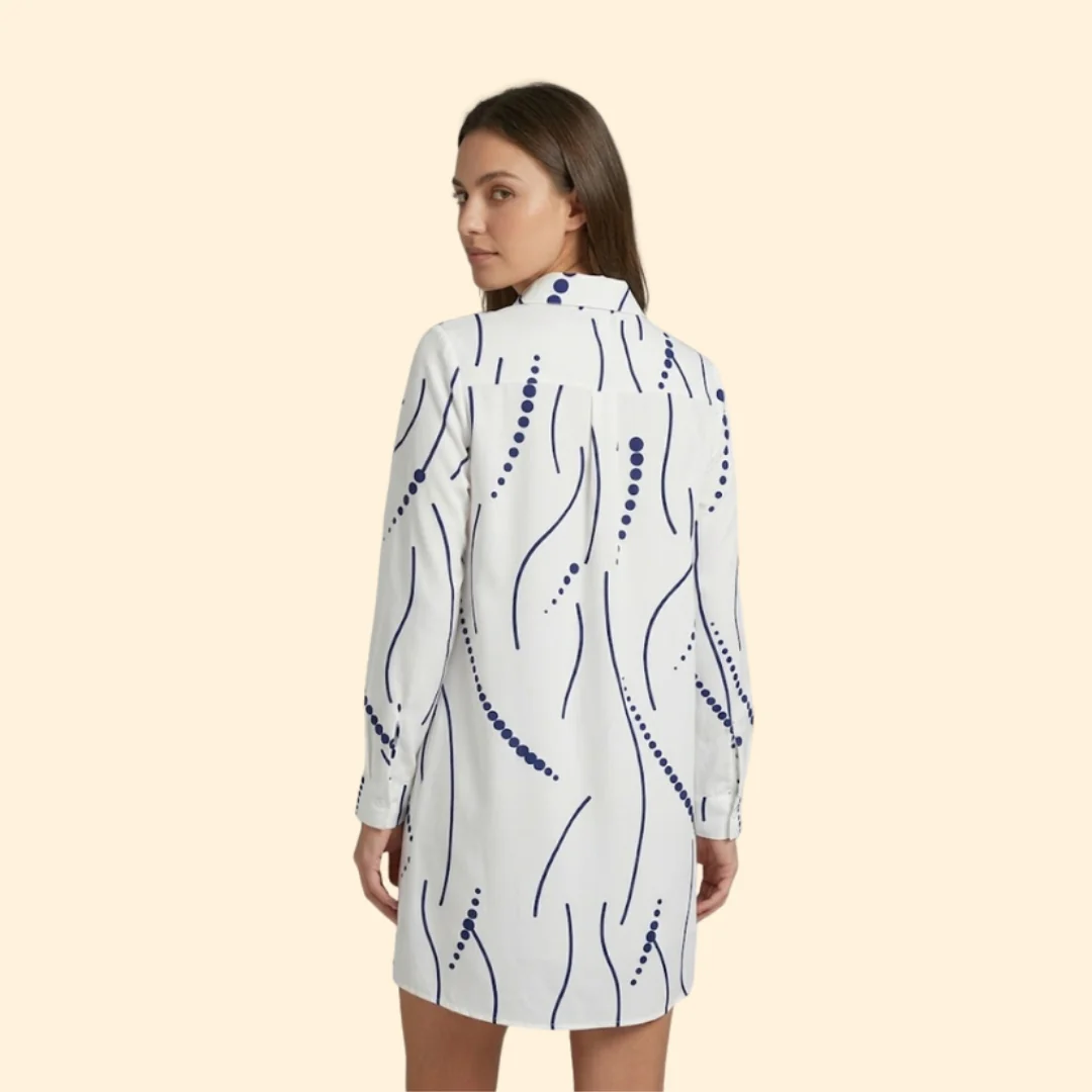 Women’s Shirt Dress with Wavy Print - Image 5