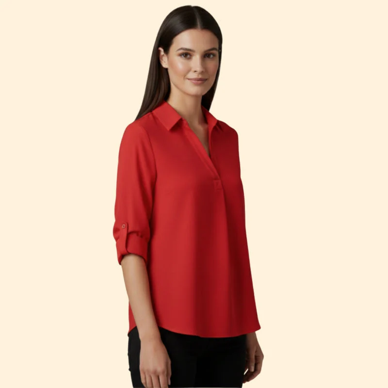 Women’s Shirt with V-Neck and Button Closure - Image 4