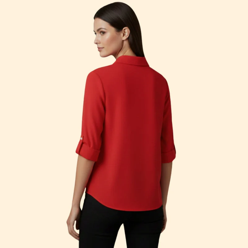 Women’s Shirt with V-Neck and Button Closure - Image 5