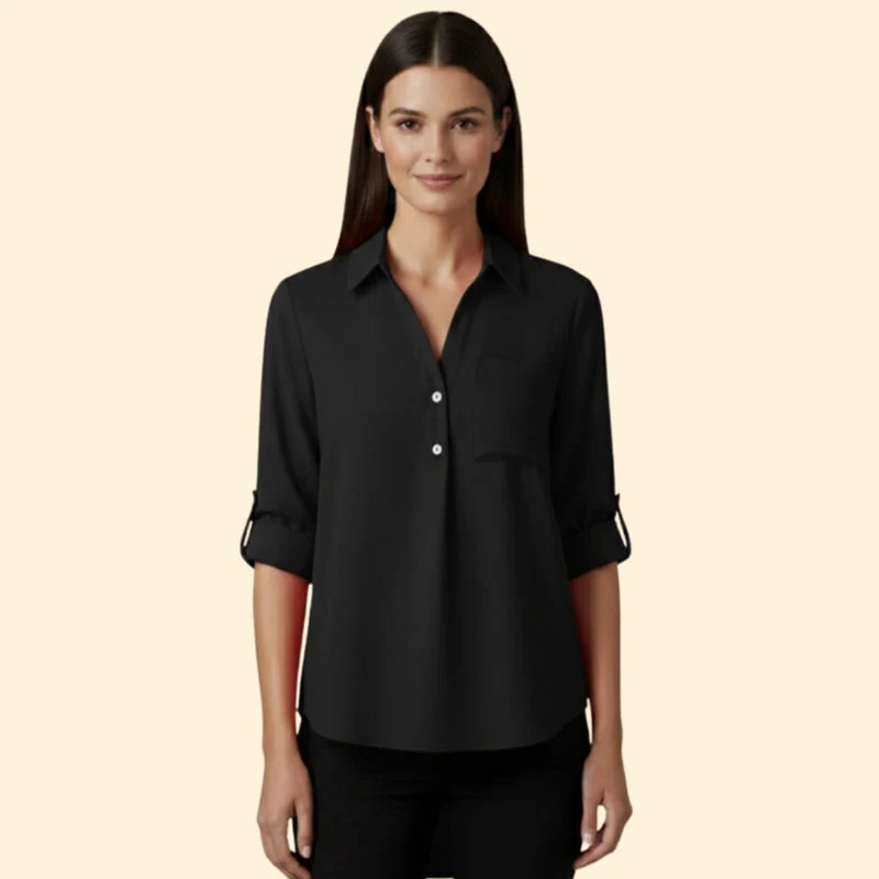 Women’s Shirt with V-Neck and Button Closure - Image 7