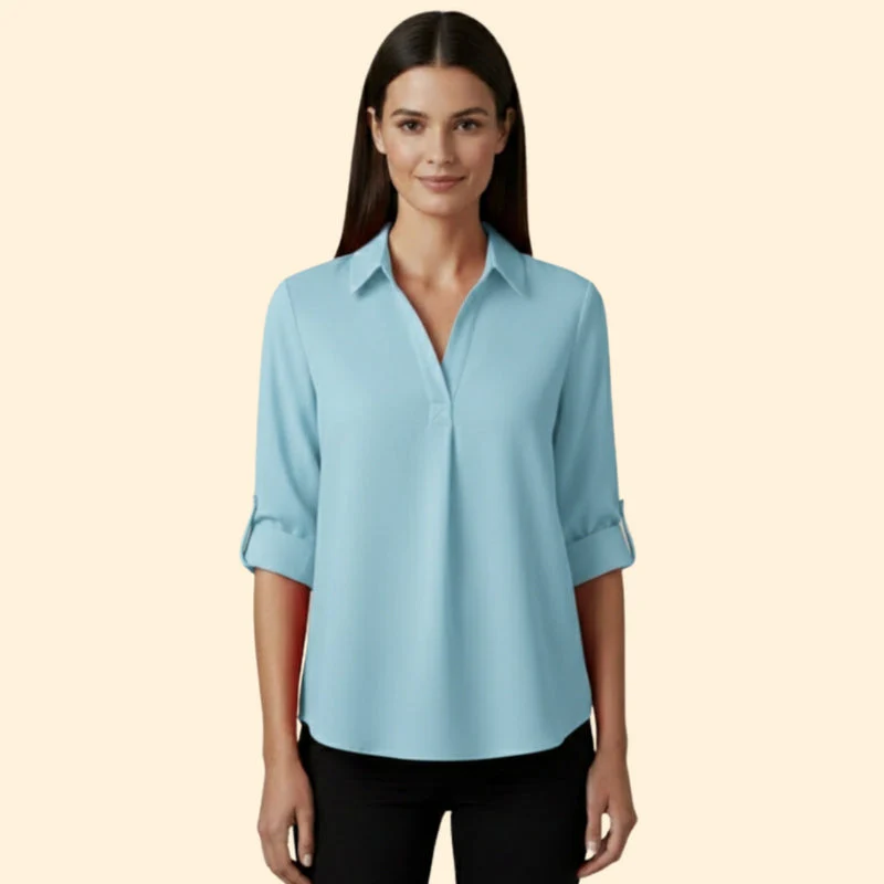 Women’s Shirt with V-Neck and Button Closure - Image 8