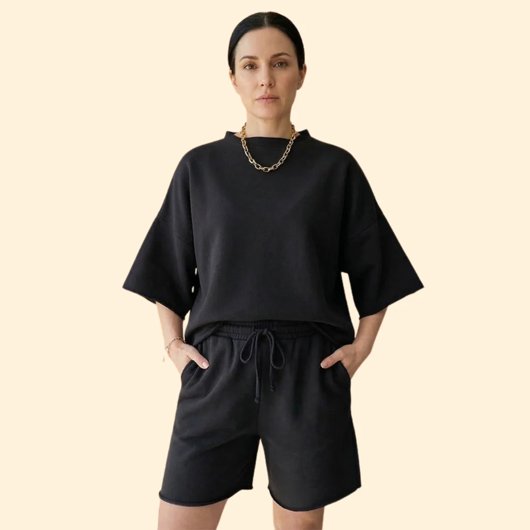 Women’s Short Sleeve Crop Top with Drawstring Shorts - Image 10
