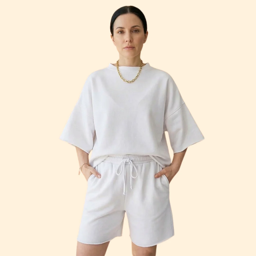 Women’s Short Sleeve Crop Top with Drawstring Shorts - Image 11