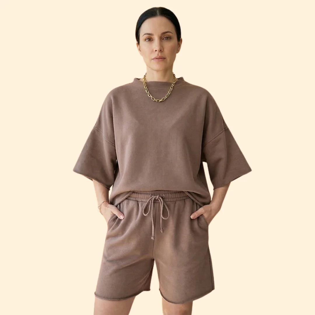 Women’s Short Sleeve Crop Top with Drawstring Shorts - Image 12