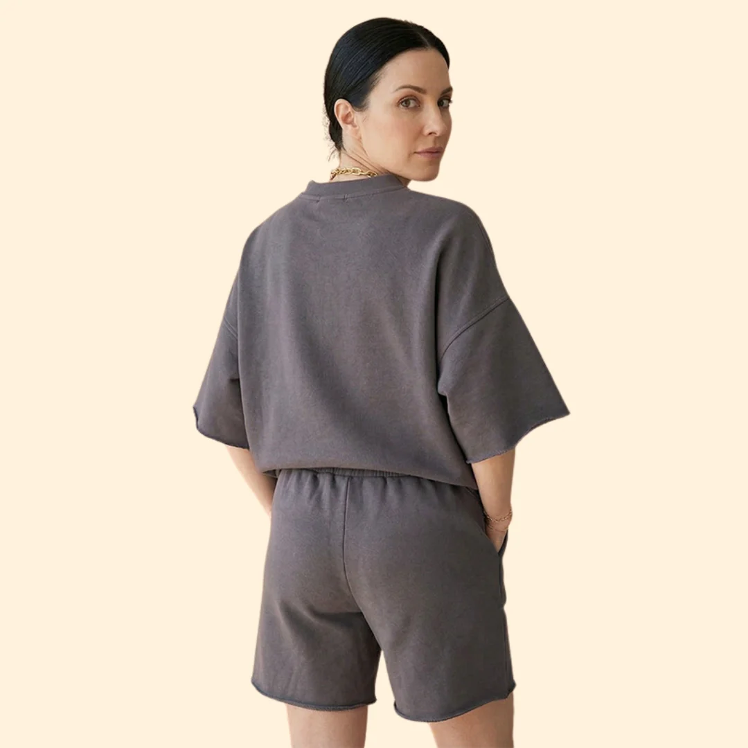 Women’s Short Sleeve Crop Top with Drawstring Shorts - Image 5