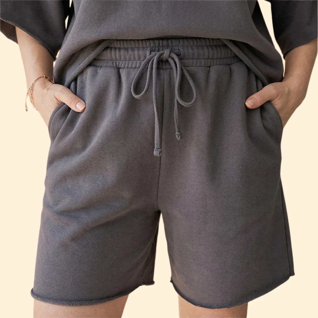 Women’s Short Sleeve Crop Top with Drawstring Shorts - Image 7