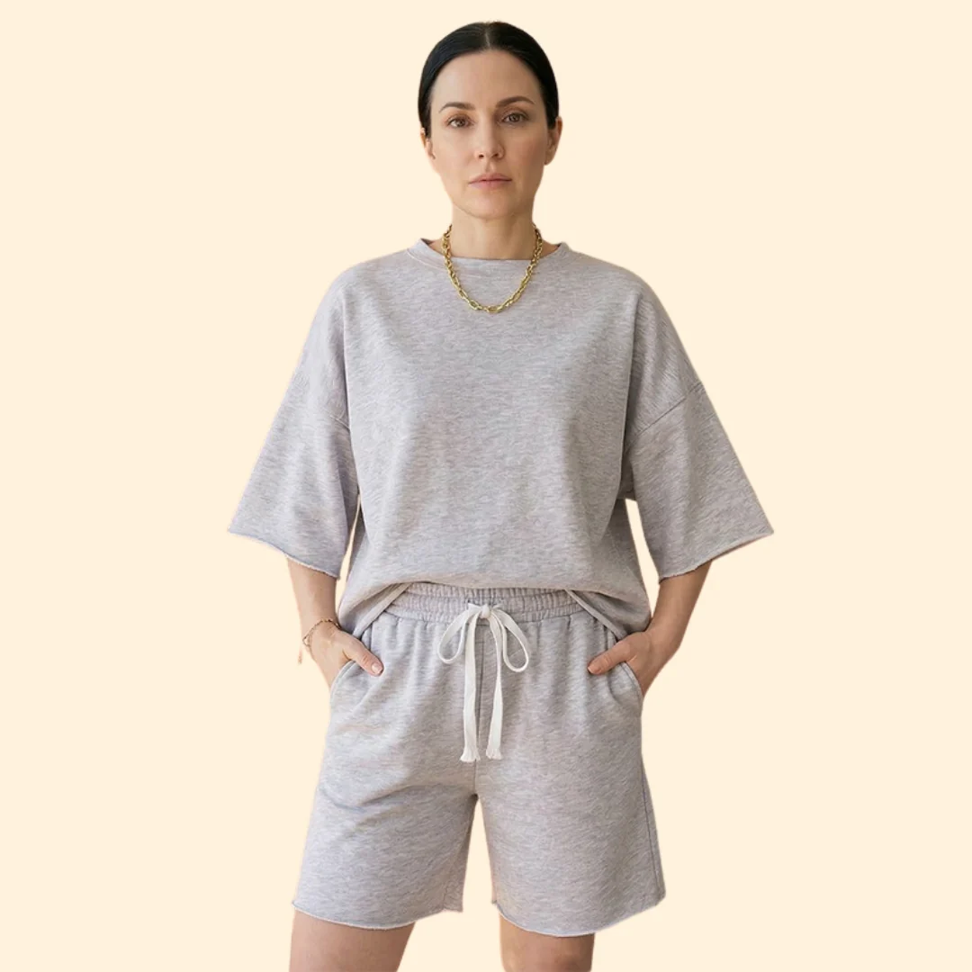 Women’s Short Sleeve Crop Top with Drawstring Shorts - Image 8