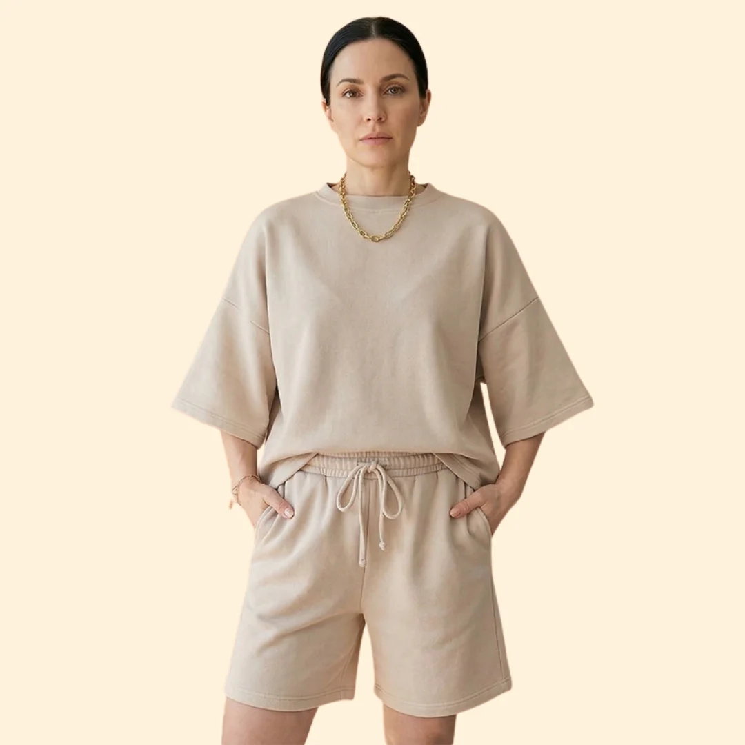 Women’s Short Sleeve Crop Top with Drawstring Shorts - Image 9