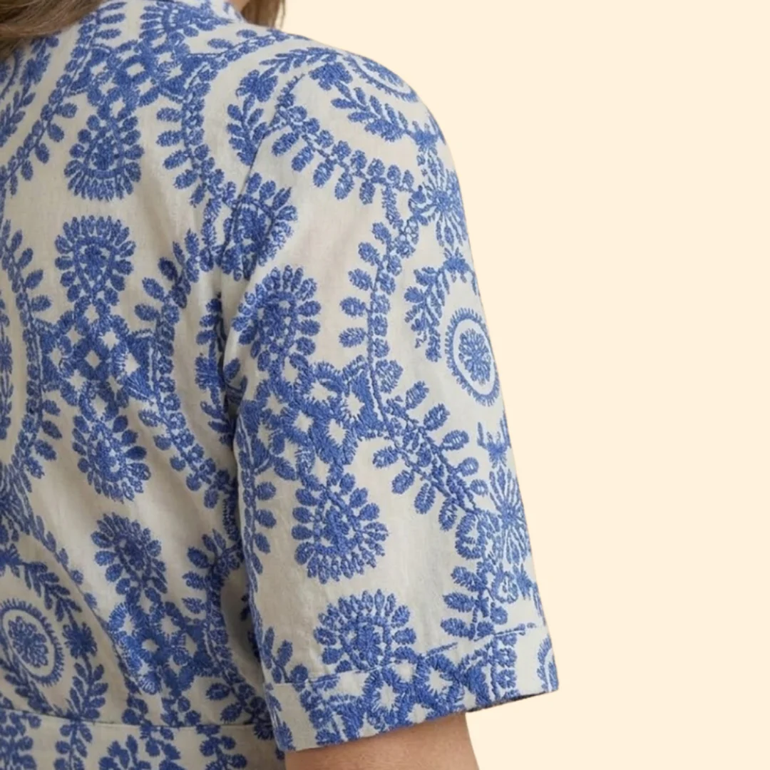 Women’s Short-Sleeve Dress with Adjustable Waist - Image 6