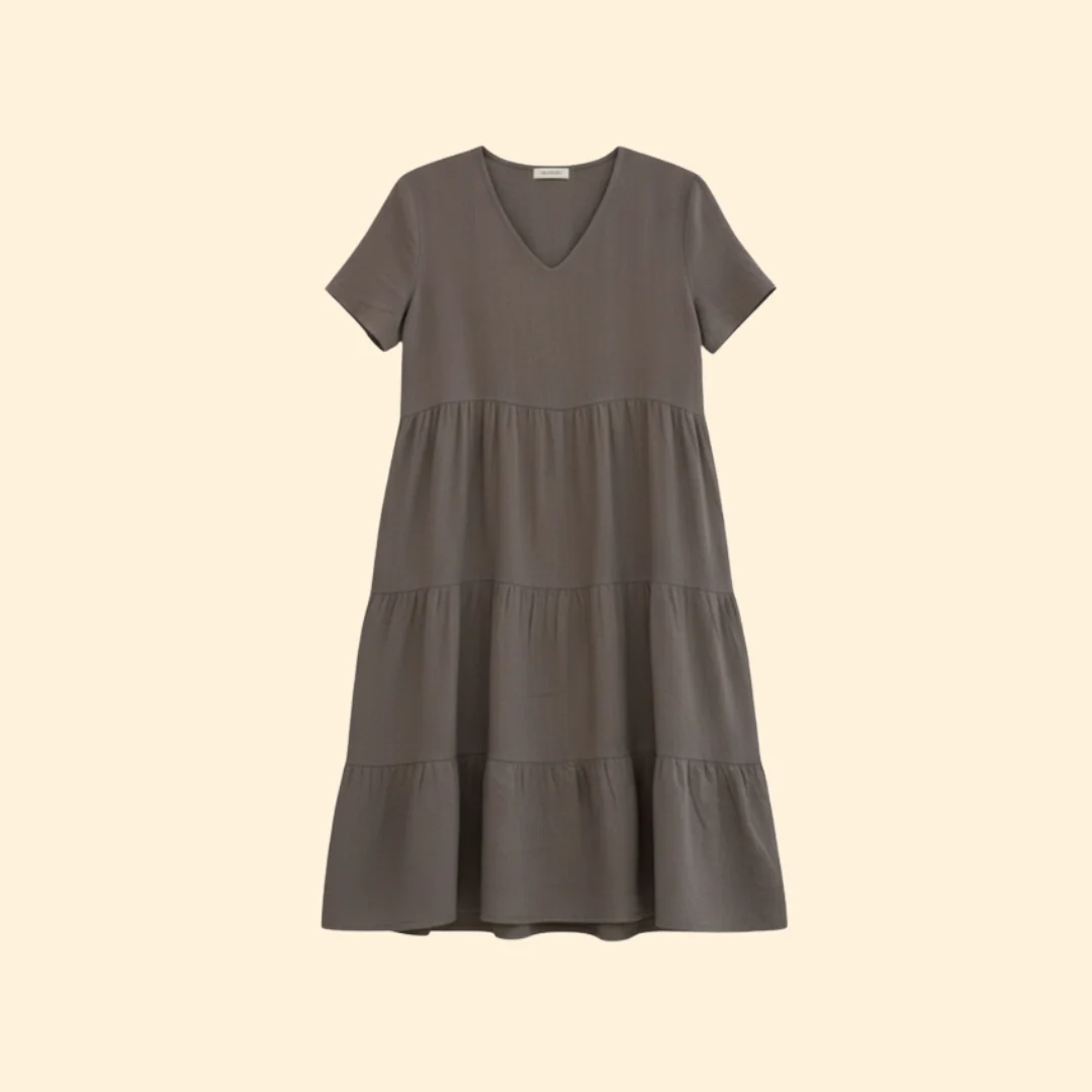 Women’s Short Sleeve Dress with Flared Hem