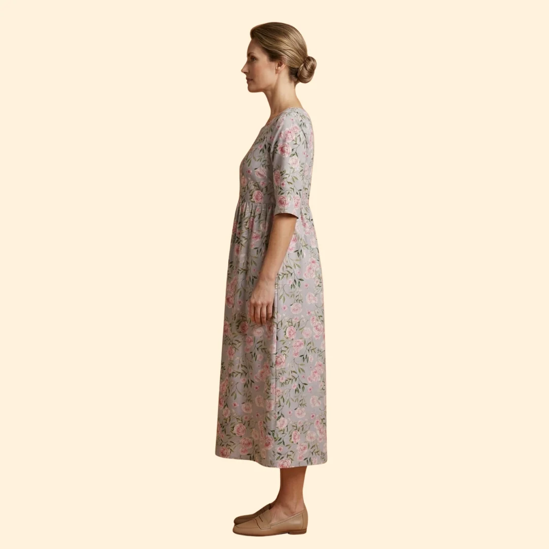 Women’s Short Sleeve Dress with Side Pockets - Image 4