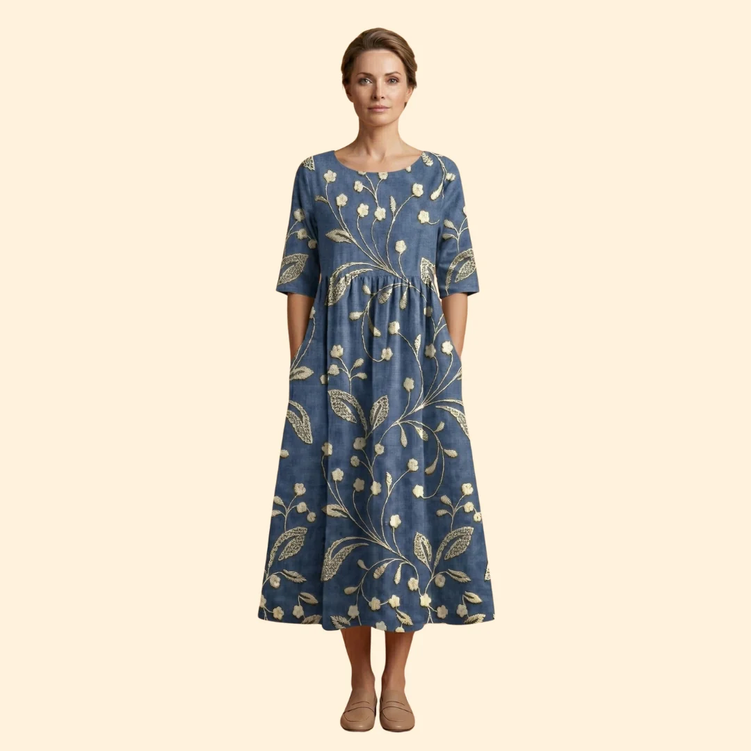 Women’s Short Sleeve Dress with Side Pockets - Image 7