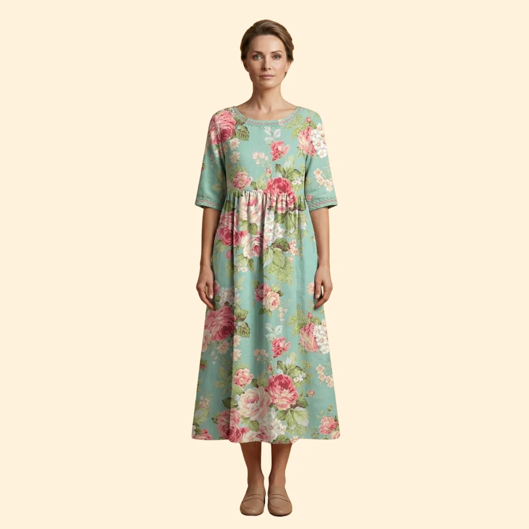 Women’s Short Sleeve Dress with Side Pockets - Image 8