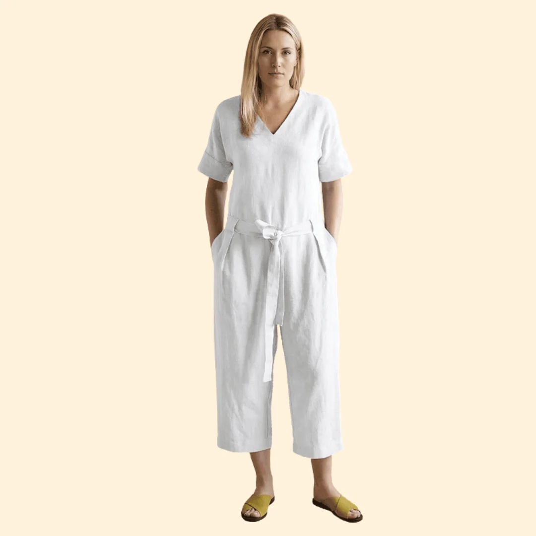 Women’s Short-Sleeve Jumpsuit with Wide Legs - Image 11