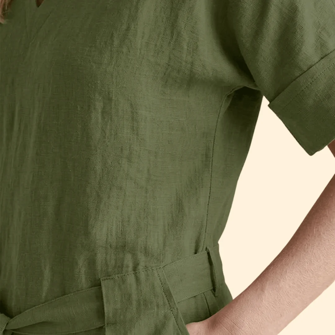 Women’s Short-Sleeve Jumpsuit with Wide Legs - Image 6