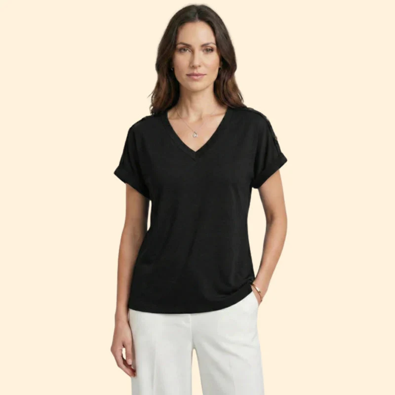 Women’s Short Sleeve T-Shirt with Button Closure - Image 7