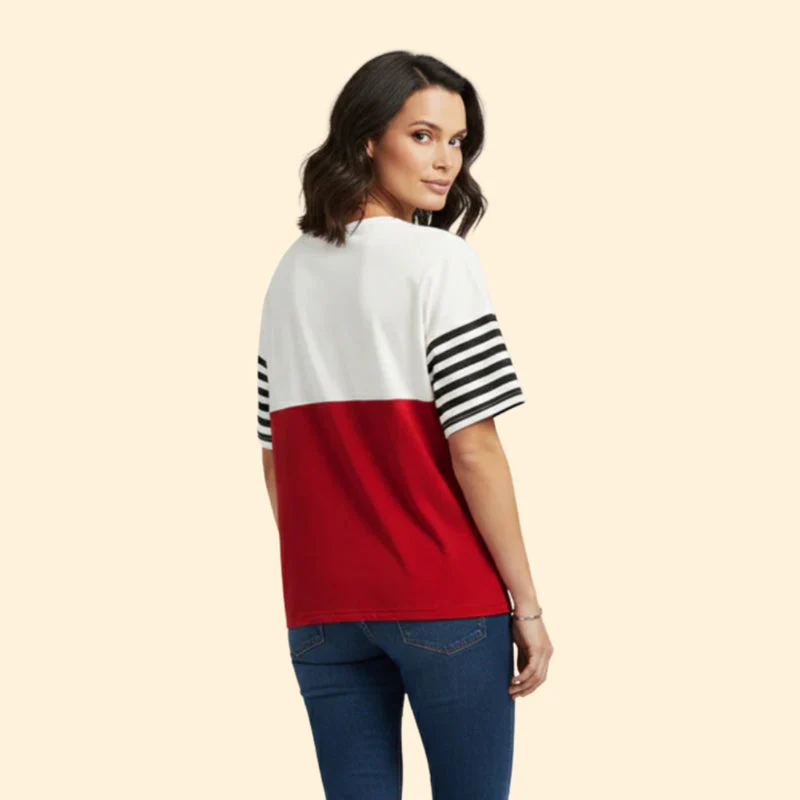 Women’s Short Sleeve T-Shirt with Contrast Color - Image 3
