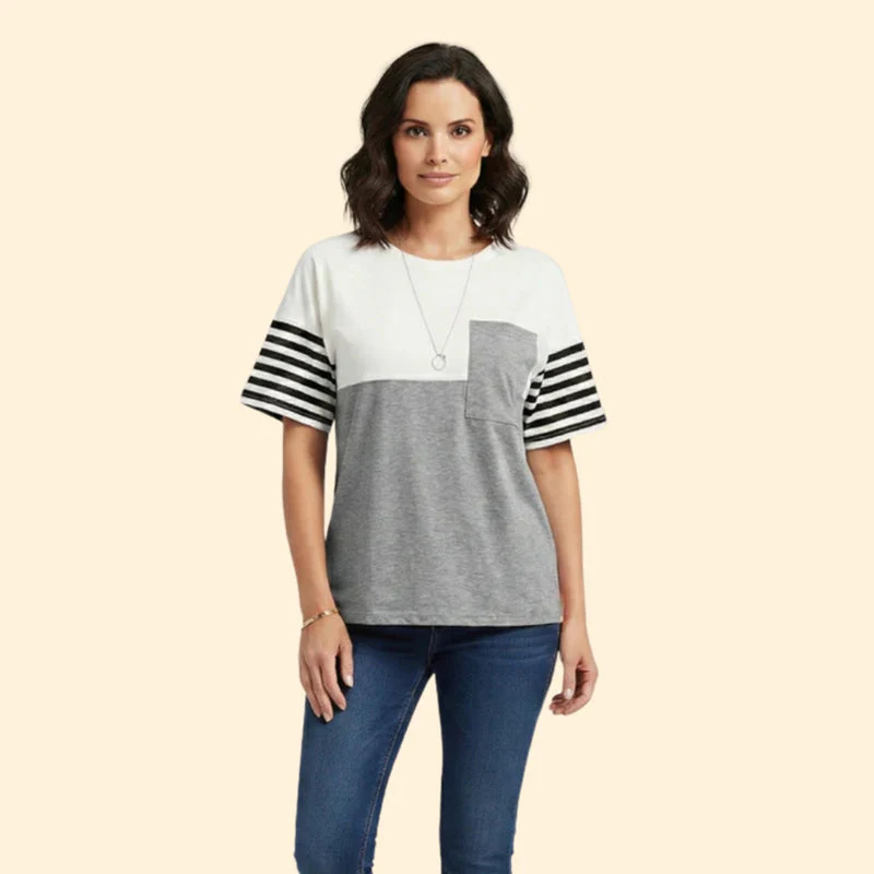 Women’s Short Sleeve T-Shirt with Contrast Color - Image 7