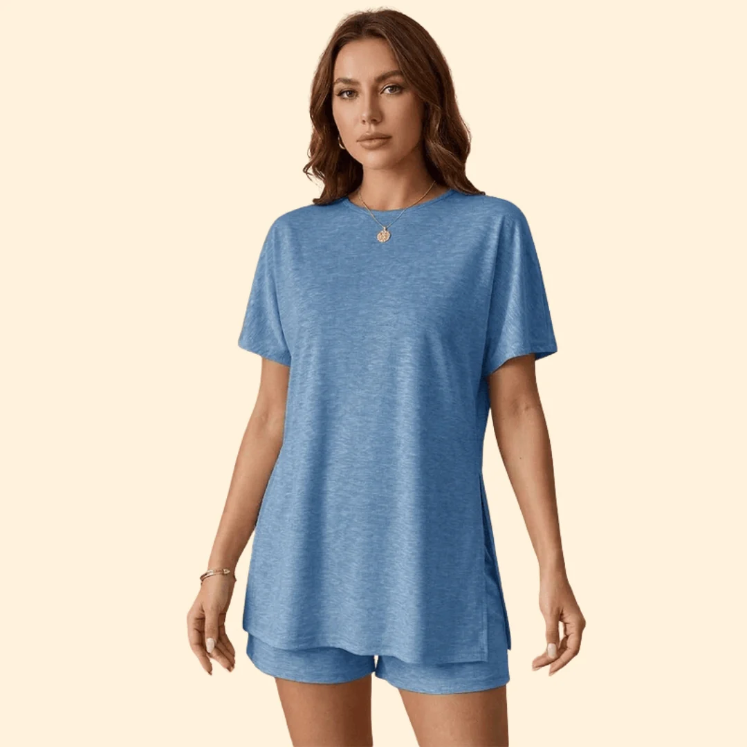 Women’s Short-Sleeve T-Shirt with Matching Shorts - Image 10
