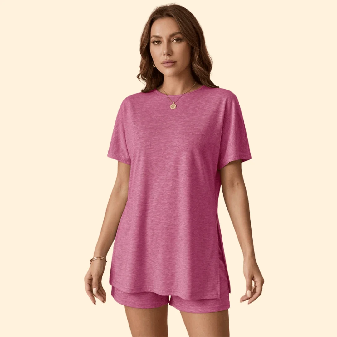 Women’s Short-Sleeve T-Shirt with Matching Shorts - Image 11