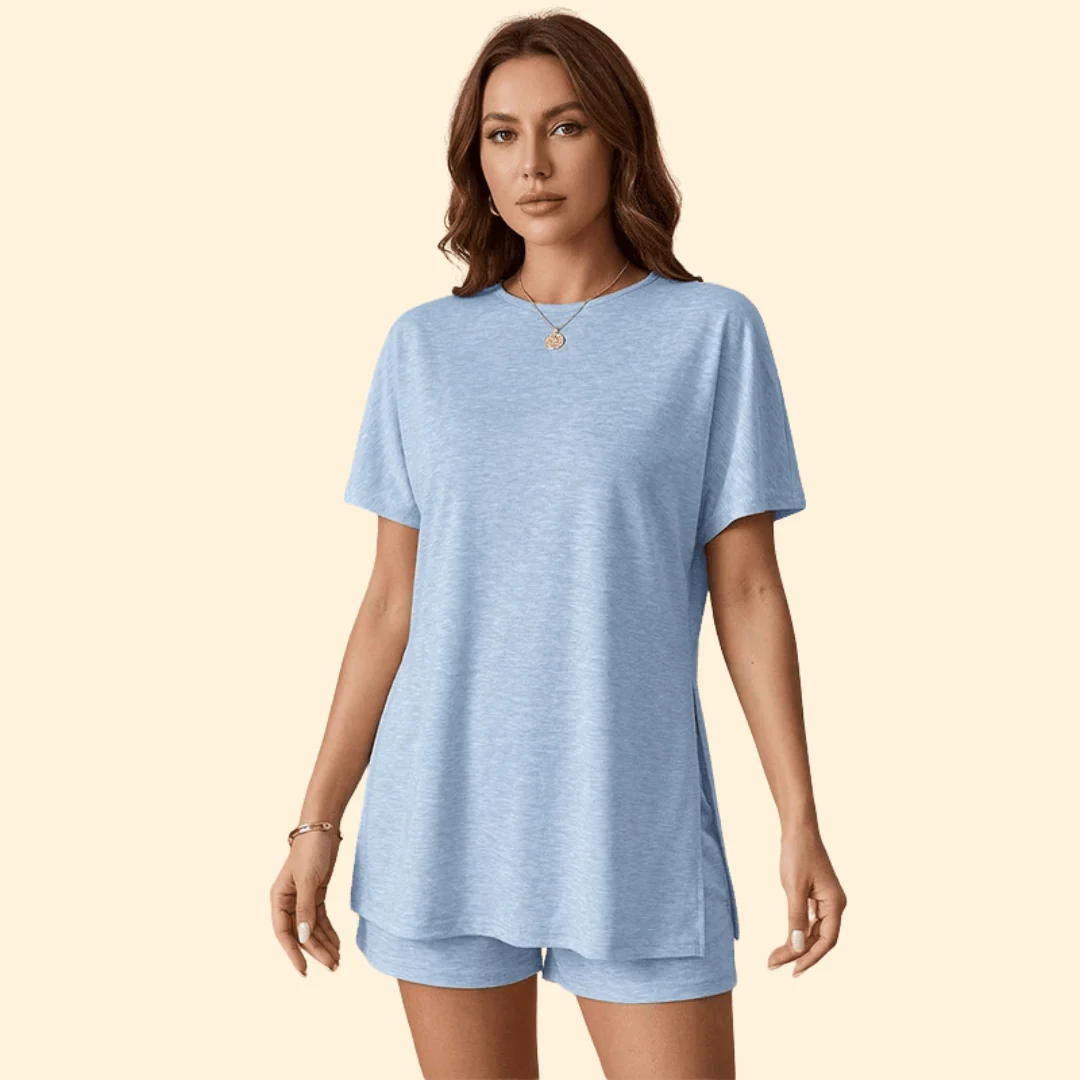 Women’s Short-Sleeve T-Shirt with Matching Shorts - Image 2