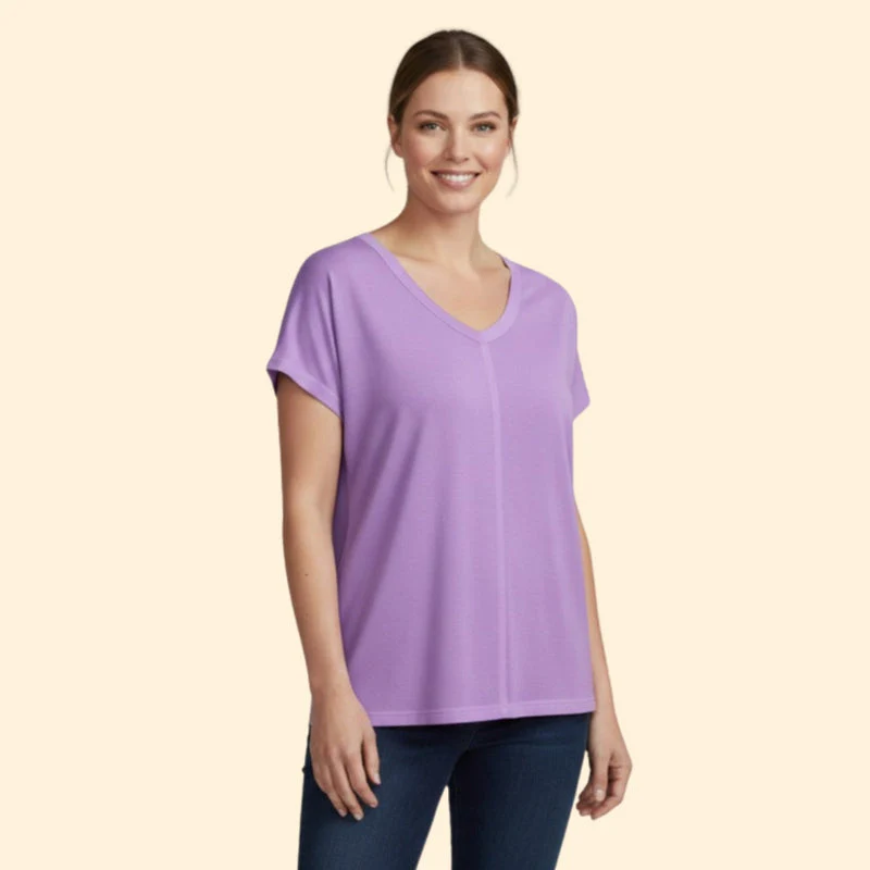 Women’s Short Sleeve T-Shirt with V-Neck - Image 4