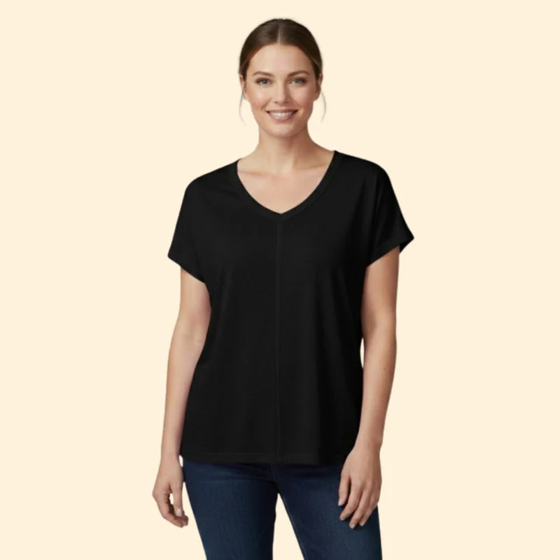 Women’s Short Sleeve T-Shirt with V-Neck - Image 6