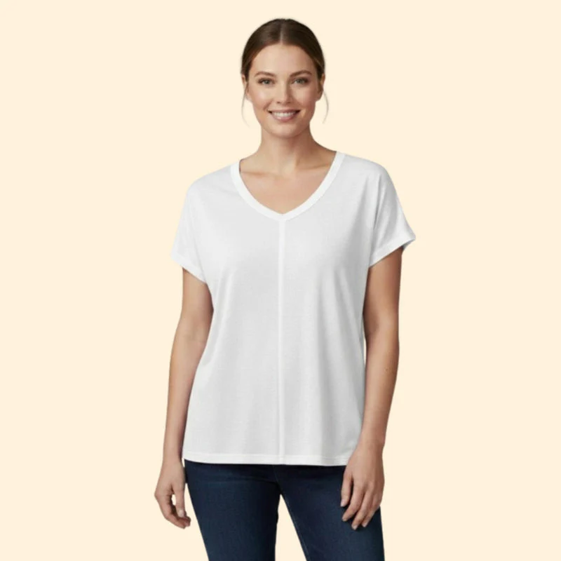 Women’s Short Sleeve T-Shirt with V-Neck - Image 7