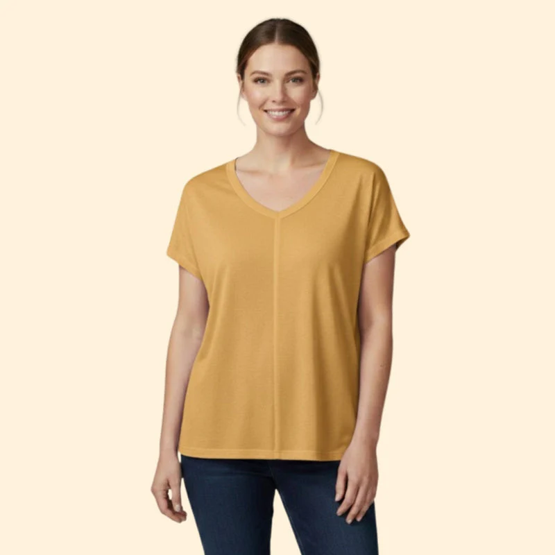 Women’s Short Sleeve T-Shirt with V-Neck - Image 8