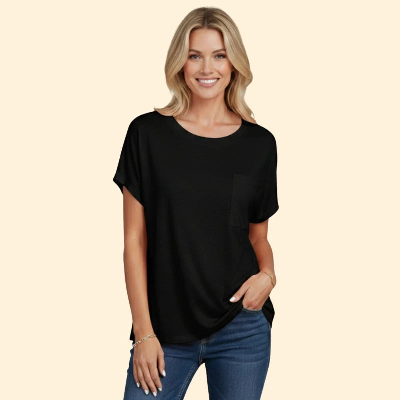 Women’s Short Sleeve Tee with Front Pocket - Image 7