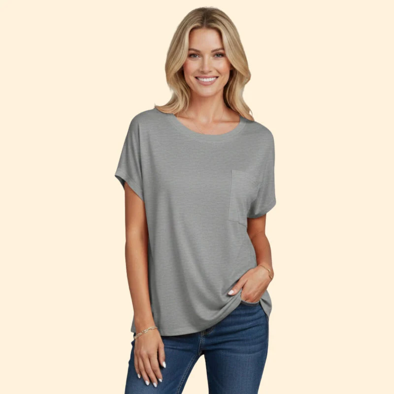 Women’s Short Sleeve Tee with Front Pocket - Image 8