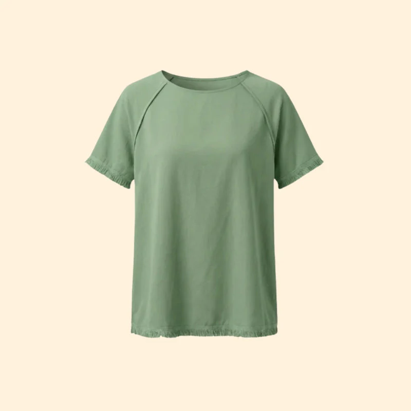 Women’s Short Sleeve Tee with Raw Edges