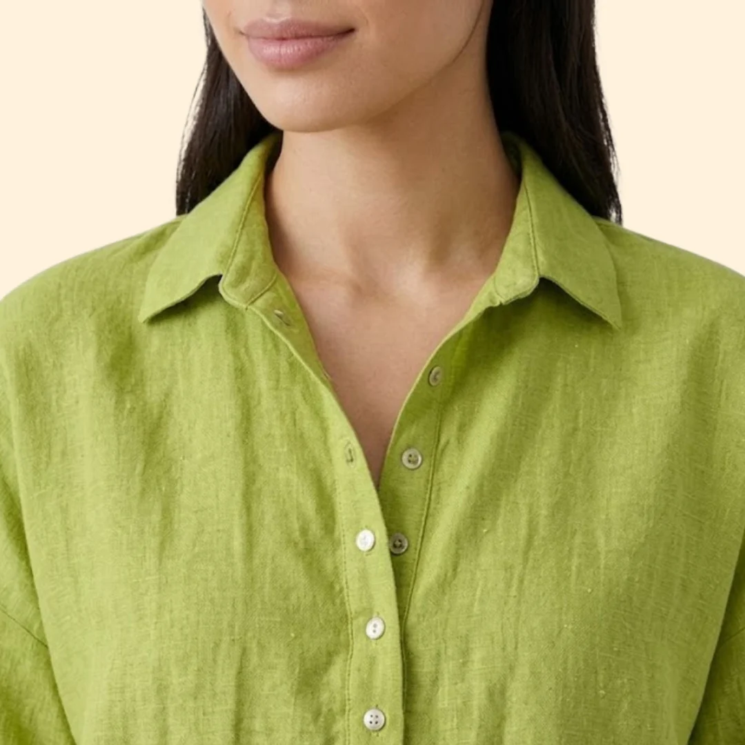 Women’s Short Sleeve Top with Pointed Collar - Image 6
