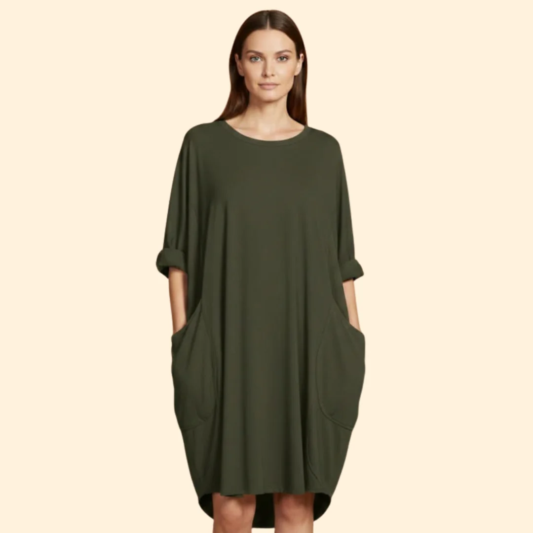 Women's Simple Pocket Detail Dress - Image 9