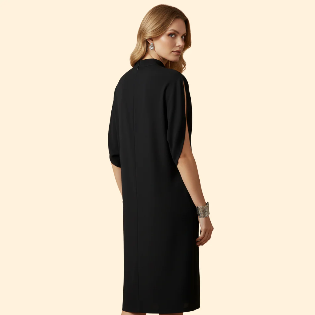 Women's Sleek Mock Neck Dress - Image 4