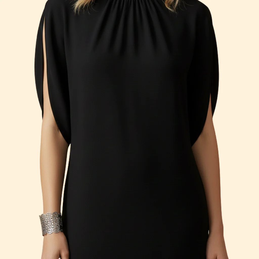 Women's Sleek Mock Neck Dress - Image 5