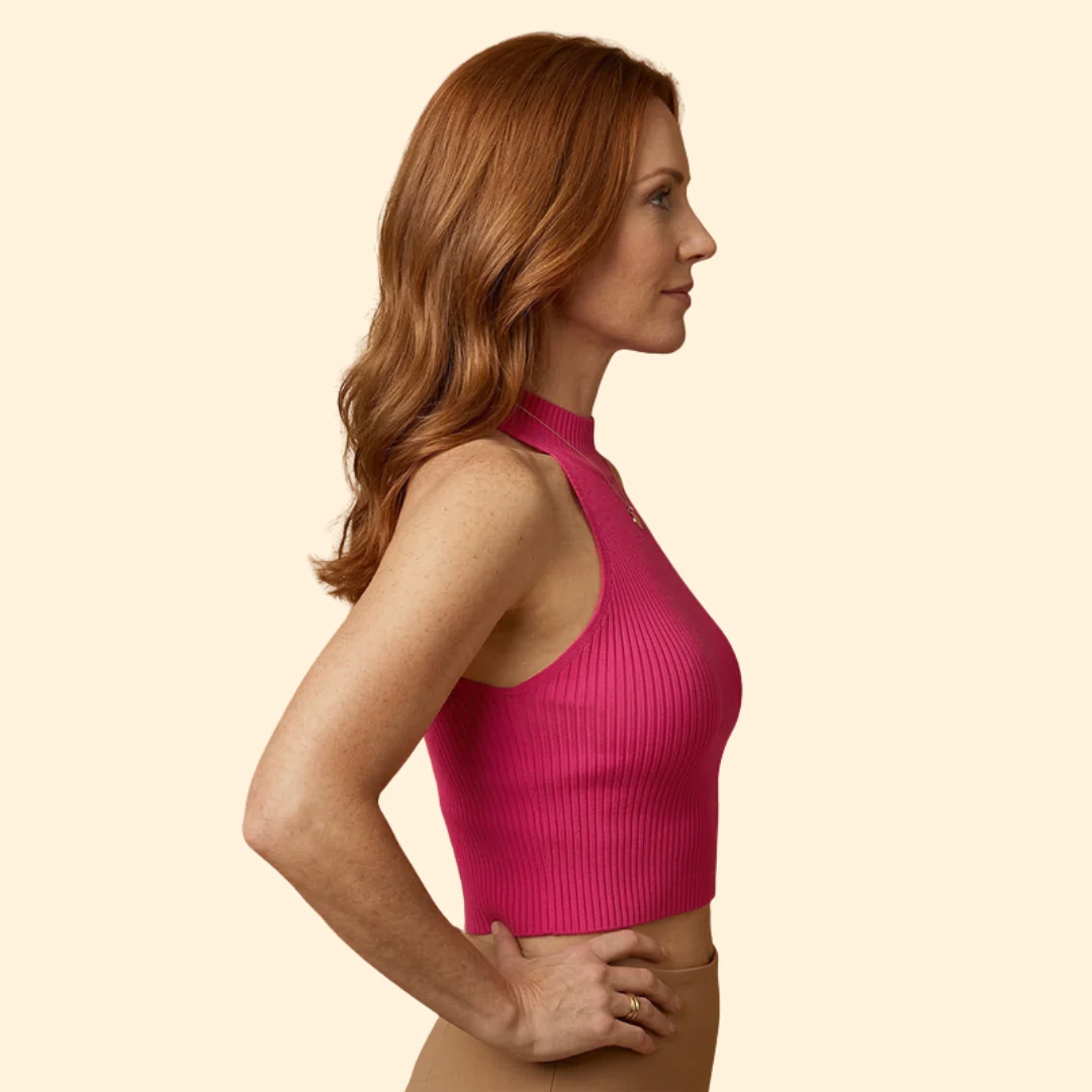Women’s Sleeveless Crop Top with Ribbed Texture - Image 3