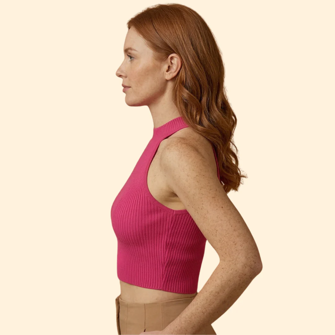 Women’s Sleeveless Crop Top with Ribbed Texture - Image 5