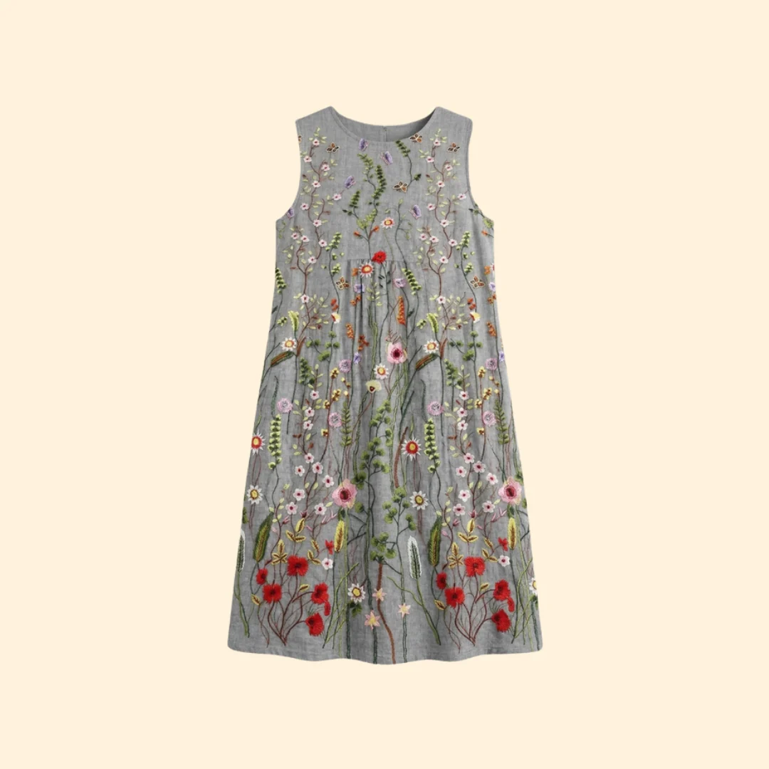 Women’s Sleeveless Dress with Embroidery