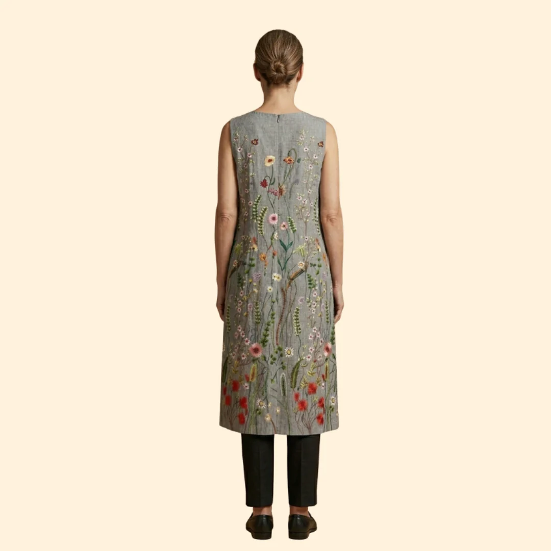 Women’s Sleeveless Dress with Embroidery - Image 5