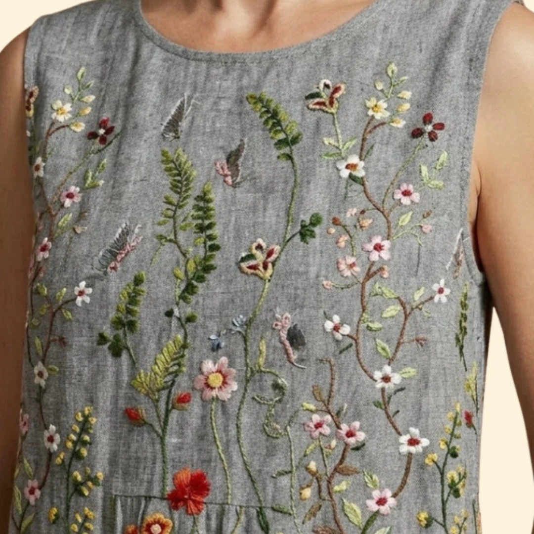 Women’s Sleeveless Dress with Embroidery - Image 6