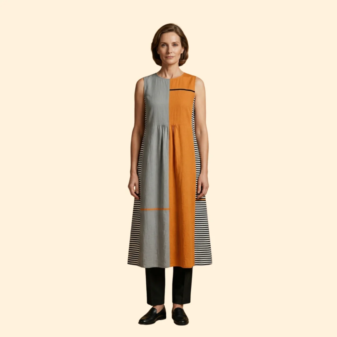 Women’s Sleeveless Dress with Pattern - Image 2
