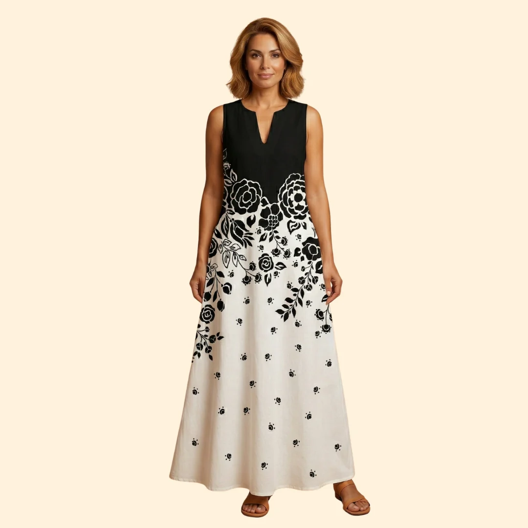 Women’s Sleeveless Gown with V-Neckline - Image 10