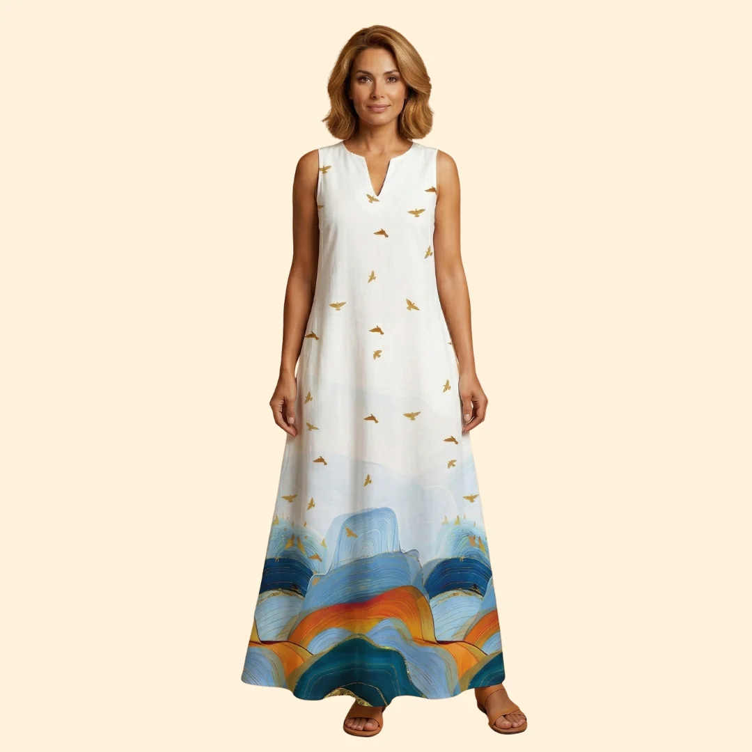 Women’s Sleeveless Gown with V-Neckline - Image 11