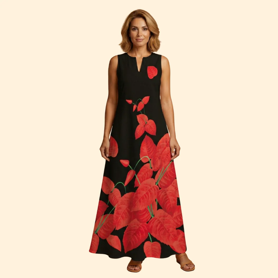 Women’s Sleeveless Gown with V-Neckline - Image 12
