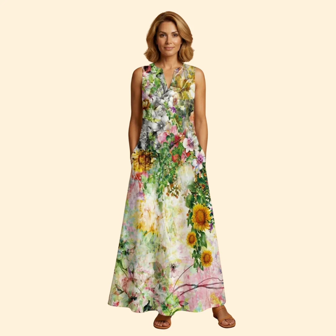 Women’s Sleeveless Gown with V-Neckline - Image 13