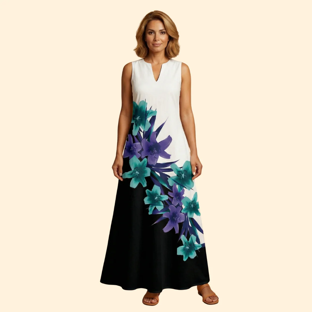 Women’s Sleeveless Gown with V-Neckline - Image 15